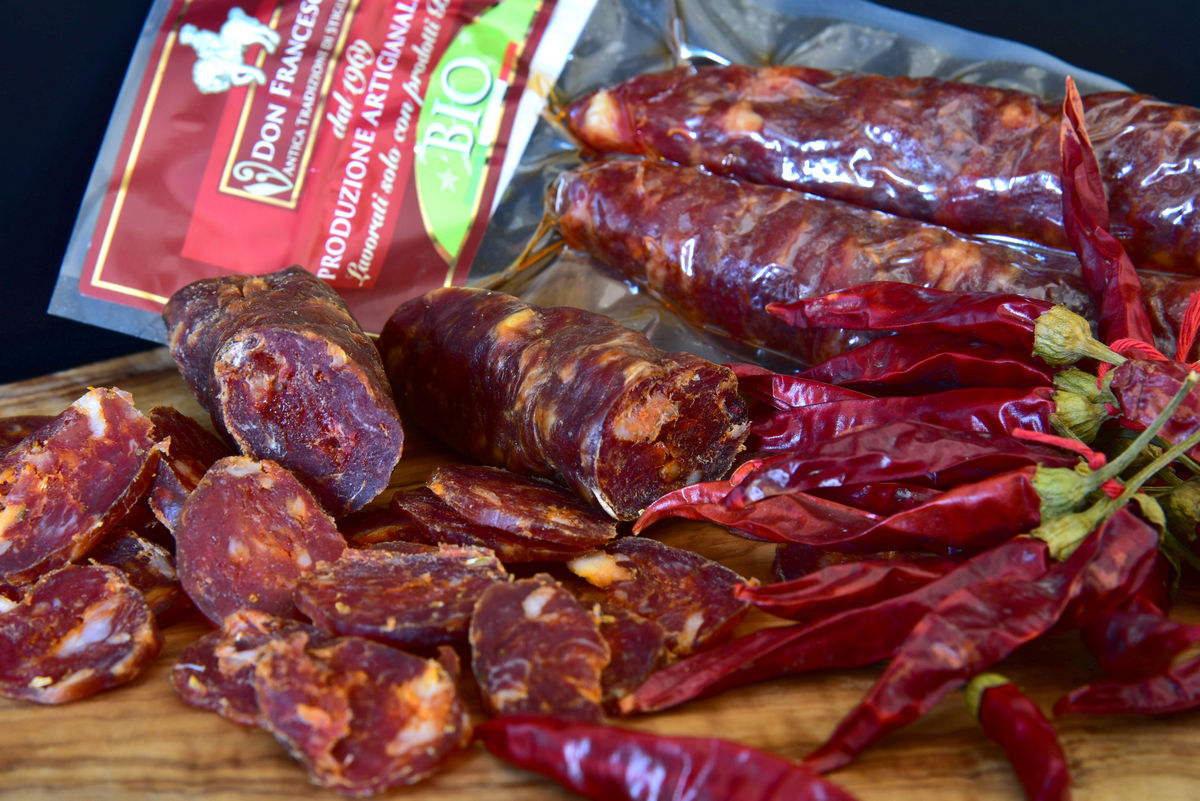 Organic spicy seasoned salami